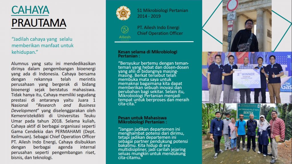 Profil Alumni – Departemen Mikrobiologi Pertanian